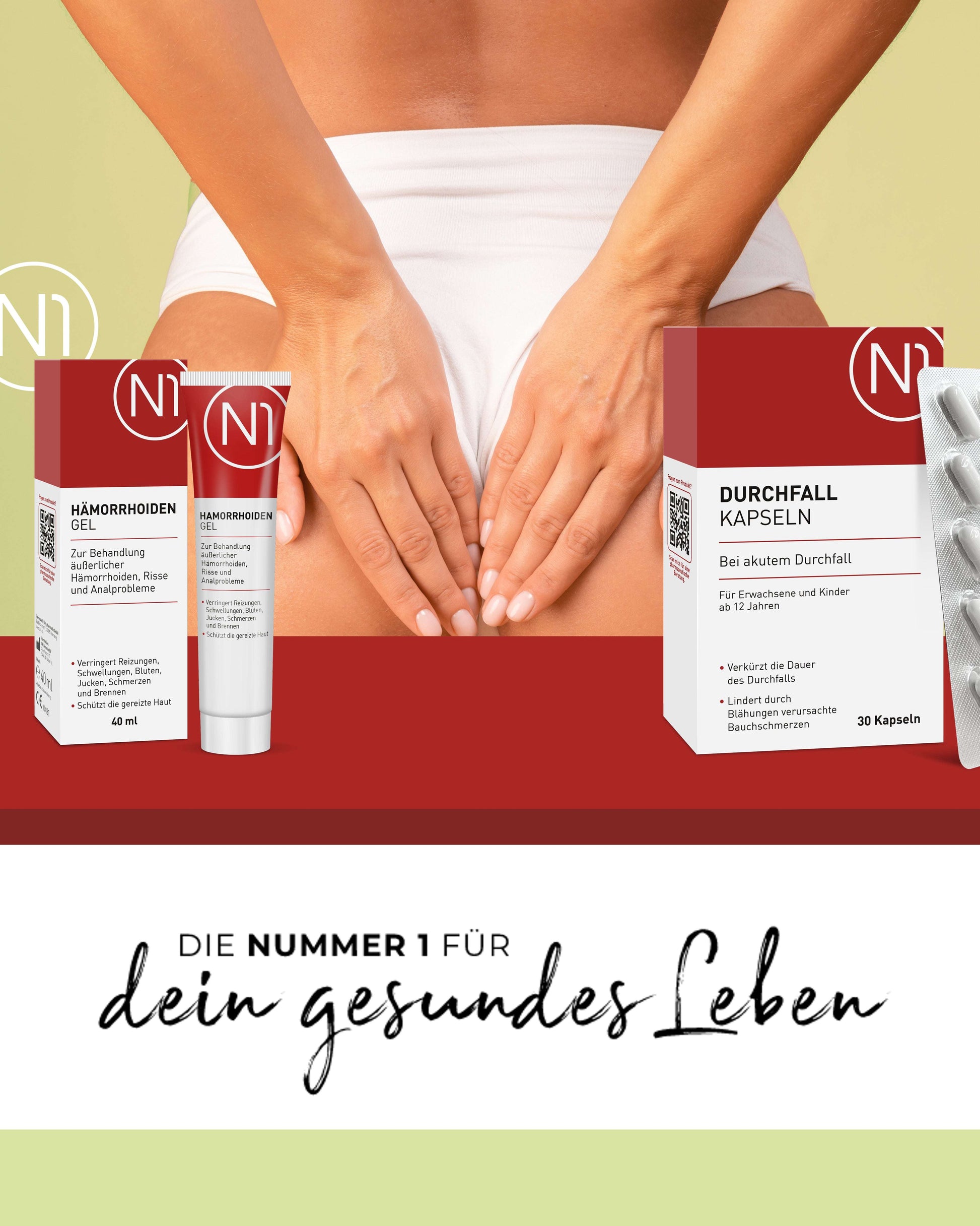 N1 Hämorrhoiden Gel 200 ml zur Linderung von Reizungen und Schmerzen bei äußeren Hämorrhoiden.