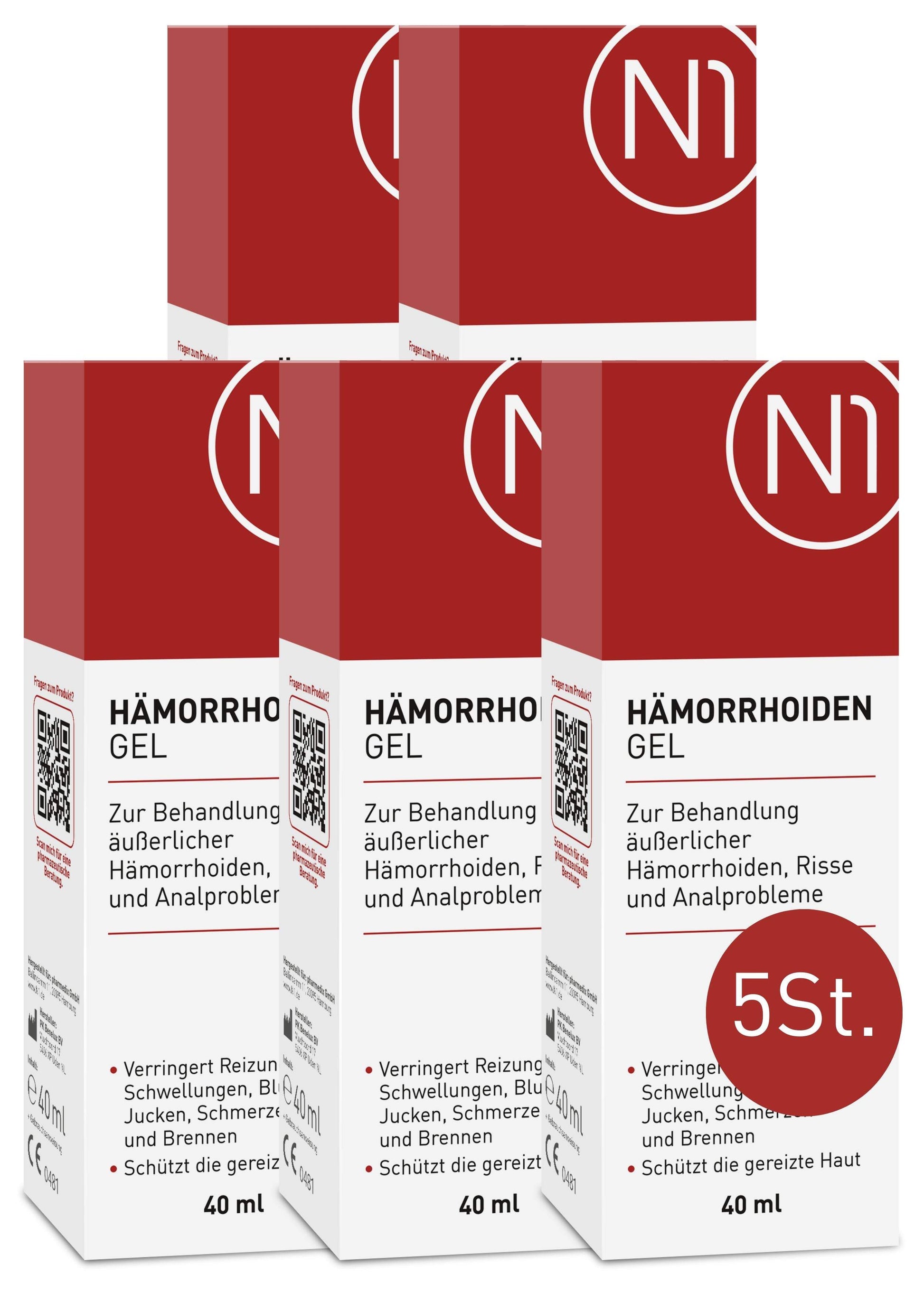 N1 Hämorrhoiden Gel 200 ml zur Linderung von Reizungen und Schmerzen bei äußeren Hämorrhoiden.
