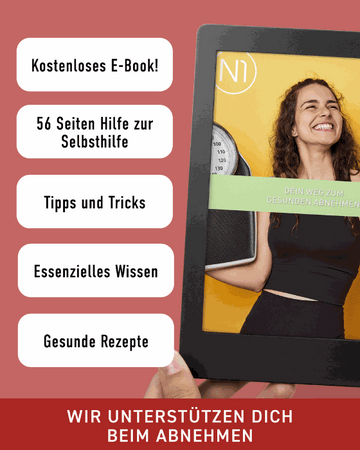 Kostenloses E-Book für effektives Abnehmen mit Tipps, Tricks und gesunden Rezepten.