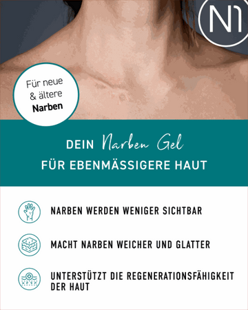 N1 Narben Gel für neue und alte Narben, verbessert Hautgleichmäßigkeit.
