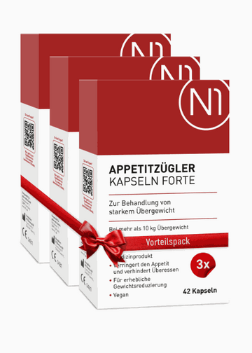 N1 Appetitzügler Forte Kapseln zum Abnehmen, Vorteilsverpackung mit 126 Stück.