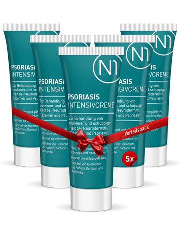 N1 Psoriasis neurodermitis Intensivcreme 250 ml, Behandlung von Ekzemen und Schuppenflechte, hautfreundlich und frei von Kortison.