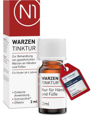 N1 Warzen Tinktur 2 ml zur schmerzfreien und effektiven Warzenentfernung an Händen und Füßen.