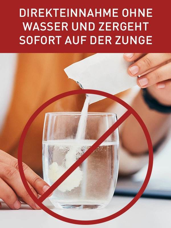 N1 D-Mannose Direkt-Sticks für direkte Einnahme ohne Wasser, Pulver zergeht auf der Zunge.