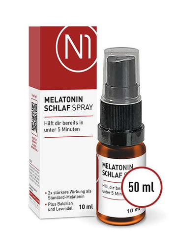 N1 Melatonin Spray, 50 ml, natürliche Einschlafhilfe, verbessert Schlafqualität, hochwertige Apothekenqualität.