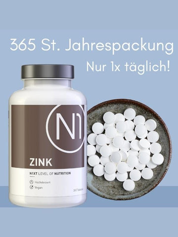 N1 ZINK 25mg, 2x365 vegane Tabletten