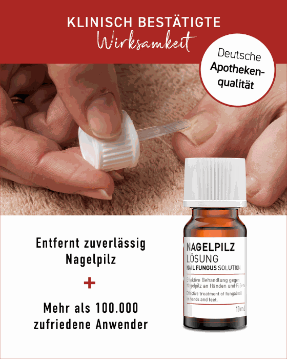 Nagelpilz Lösung, klinisch bestätigt, Apothekenqualität, Entfernung von Nagelpilz, über 100.000 zufriedene Anwender.
