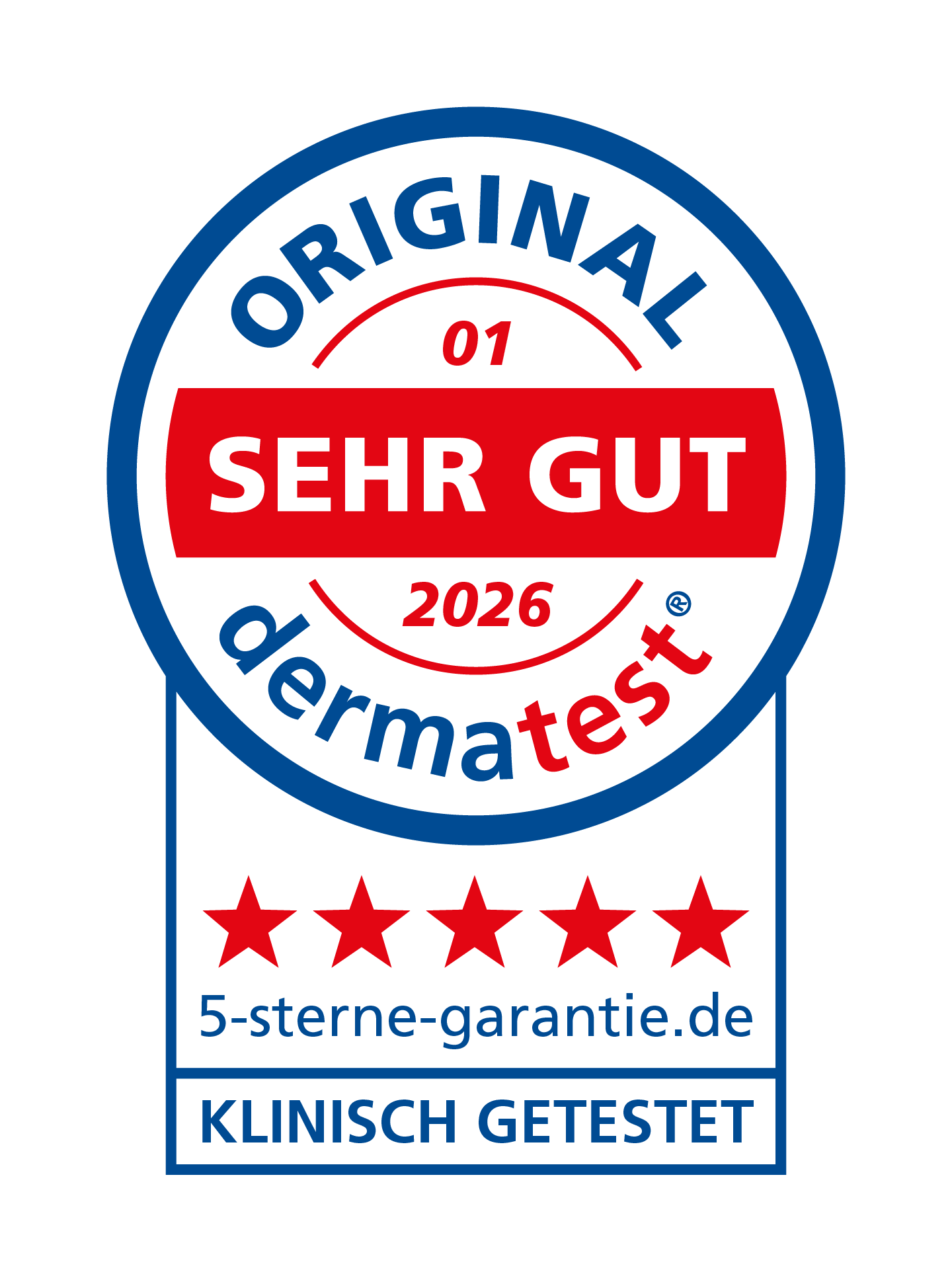 Dermatest Siegel: Original dermatest – Sehr gut 2026, klinisch getestet, 5-Sterne-Garantie