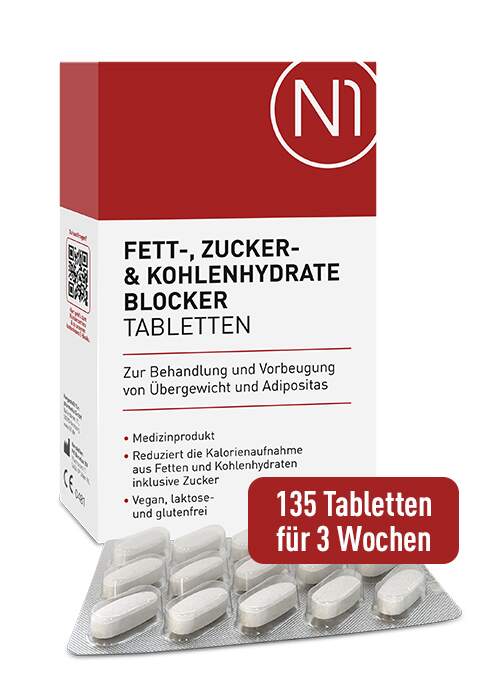 N1 Fett - , Zucker - & Kohlenhydrate Blocker, 135 Tabletten - N1 - SHOP