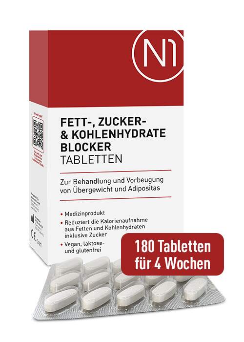 N1 Fett - , Zucker - & Kohlenhydrate Blocker, 180 Tabletten - N1 - SHOP