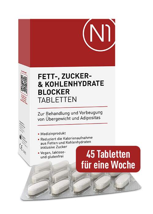 N1 Fett - , Zucker - & Kohlenhydrate Blocker, 45 Tabletten - N1 - SHOP