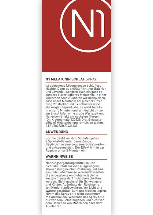 N1 Melatonin Schlaf Spray, 30 ml - N1 - SHOP