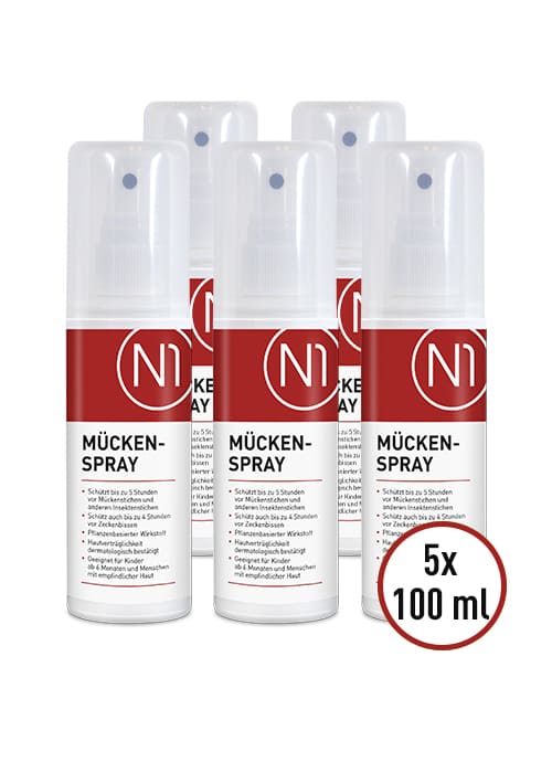 N1 Mückenspray, 5x100ml [Mückenschutz und Insektenschutz Spray] - N1 - SHOP