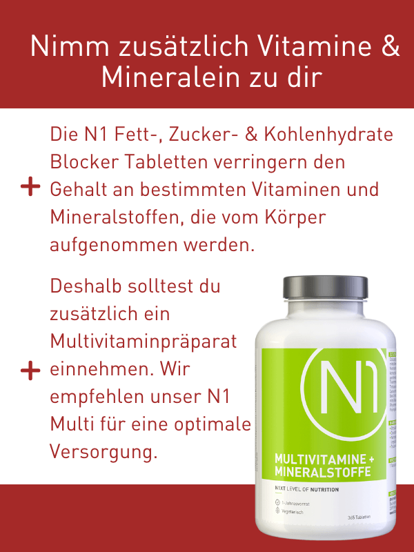 N1 Fett-, Zucker- & Kohlenhydrate Blocker, 135 Tabletten - N1 - SHOP