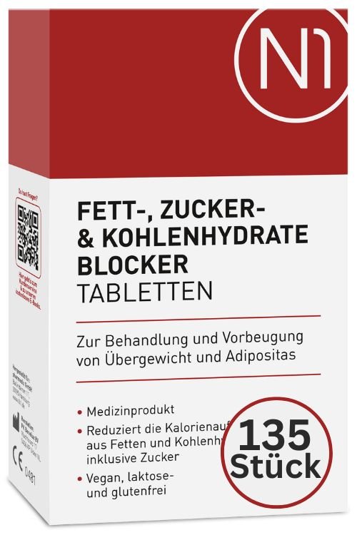 N1 Fett-, Zucker- & Kohlenhydrate Blocker, 135 Tabletten - N1 - SHOP