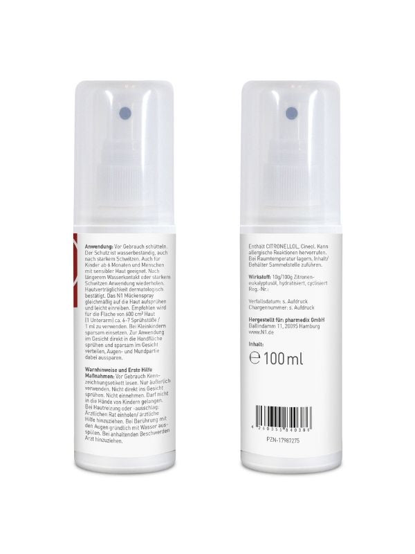 N1 Mückenspray 100ml [Mückenschutz und Insektenschutz Spray] - N1 - SHOP