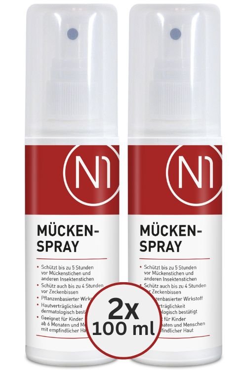 N1 Mückenspray, 2x100ml [Mückenschutz und Insektenschutz Spray] - N1 - SHOP