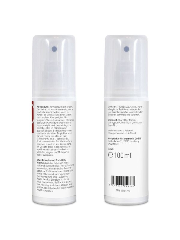 N1 Mückenspray, 2x100ml [Mückenschutz und Insektenschutz Spray] - N1 - SHOP