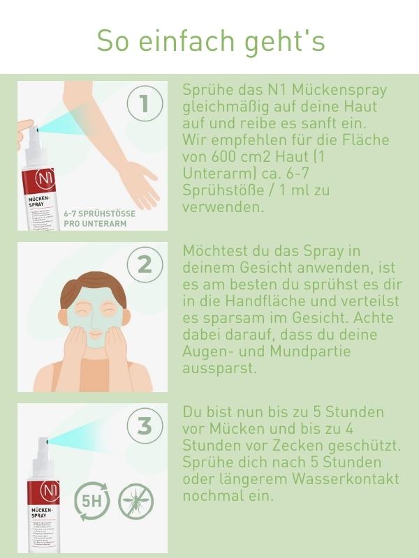 N1 Mückenspray, 5x100ml [Mückenschutz und Insektenschutz Spray] - N1 - SHOP